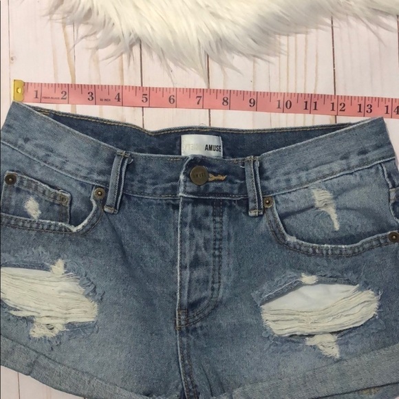 Amuse Society button fly distressed shorts size 25 - Picture 9 of 11